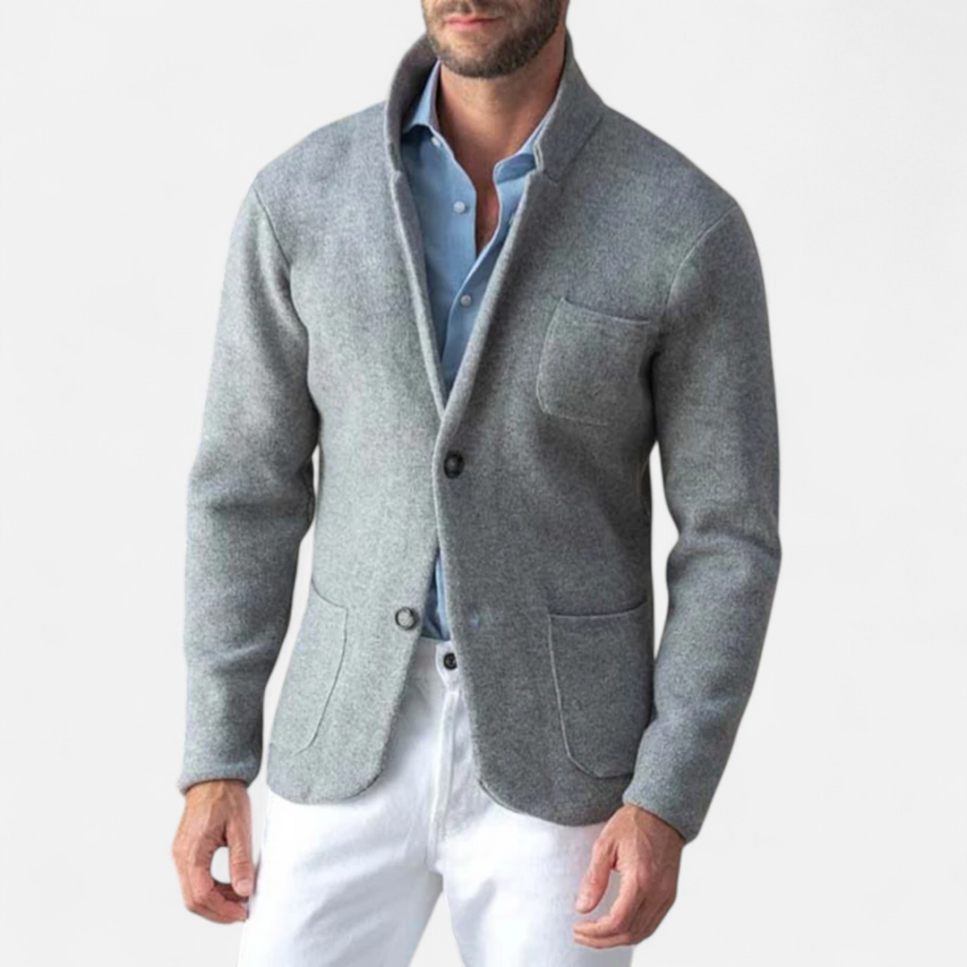 Chaqueta de lana vintage para hombre con cuello alto