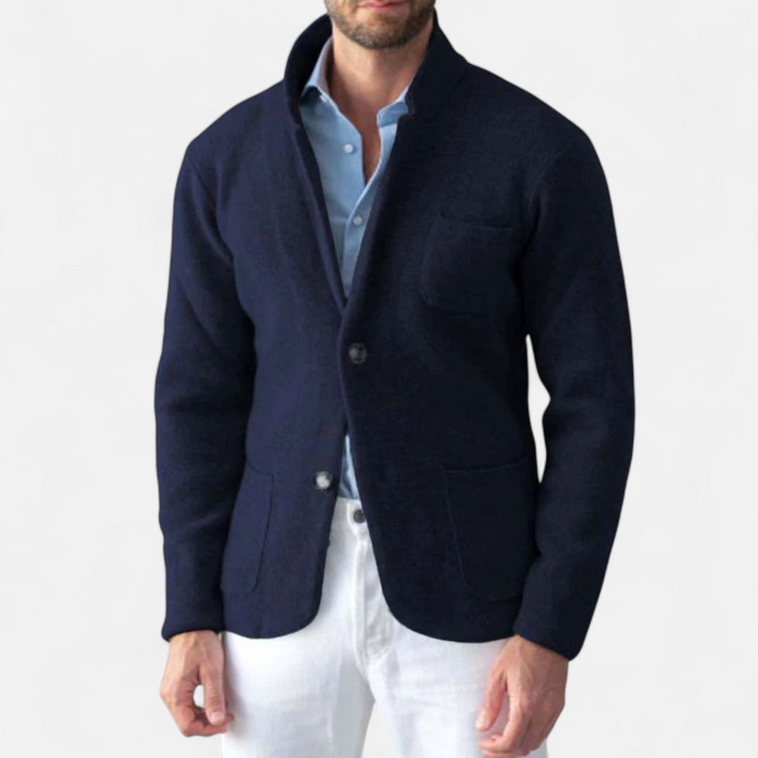 Chaqueta de lana vintage para hombre con cuello alto