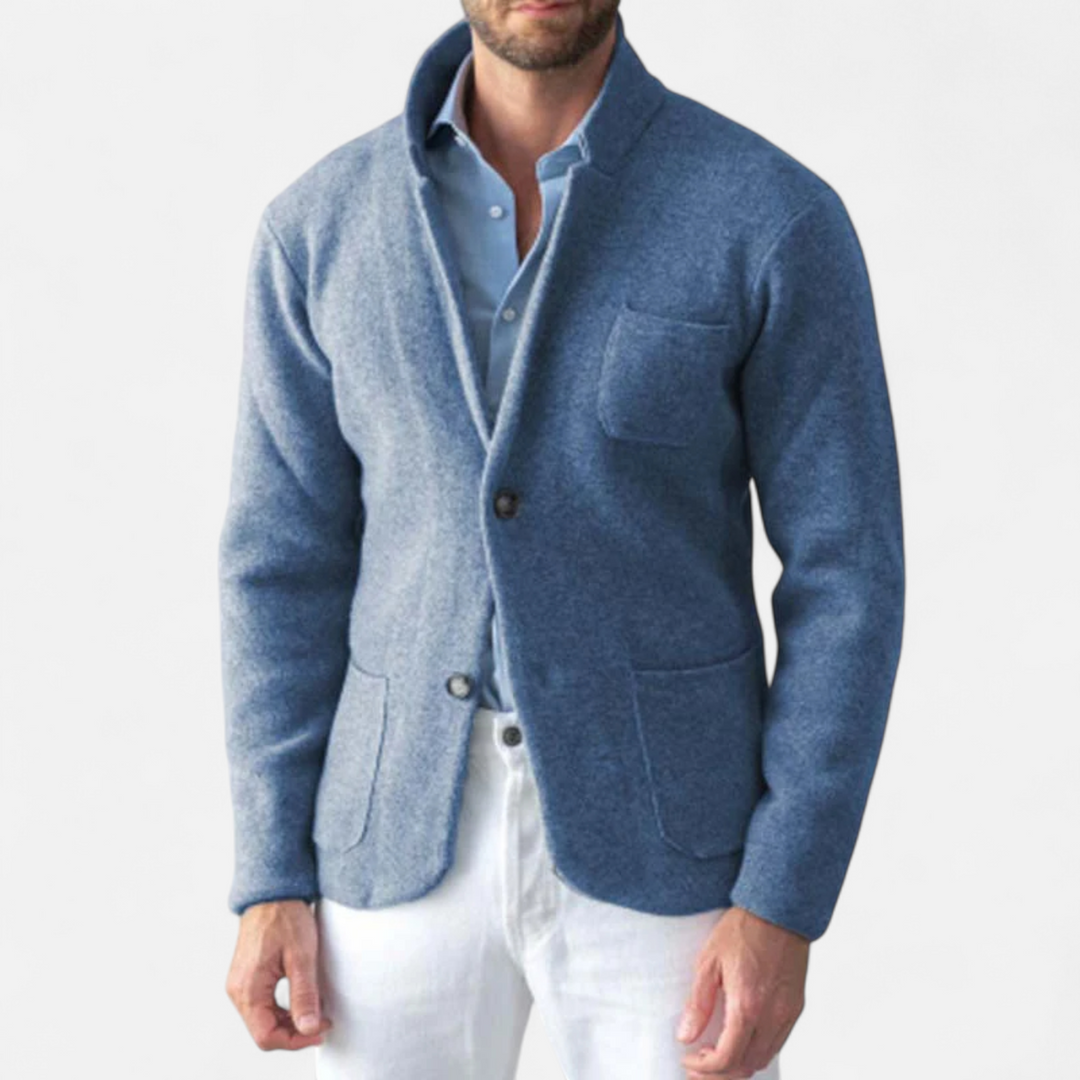 Chaqueta de lana vintage para hombre con cuello alto