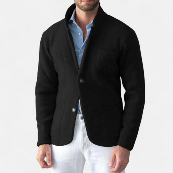 Chaqueta de lana vintage para hombre con cuello alto