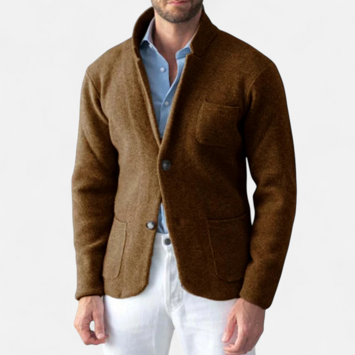 Chaqueta de lana vintage para hombre con cuello alto