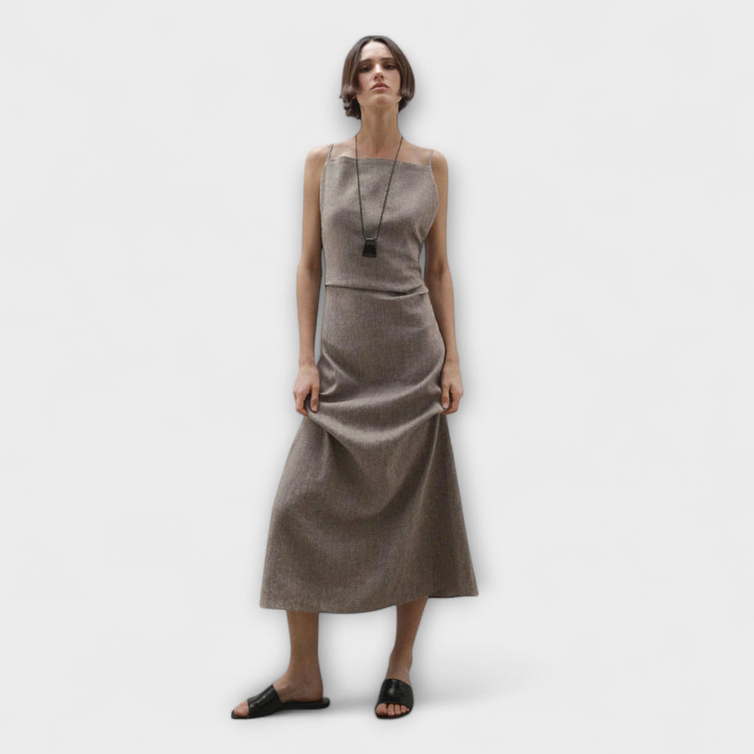 Flowing Maxi Dress Made of Blend