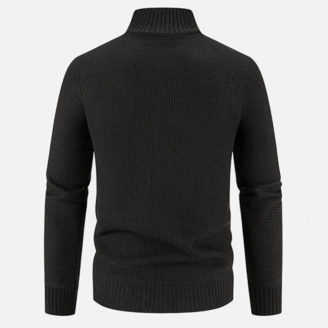 Veste pour homme en polaire à col montant et patchwork