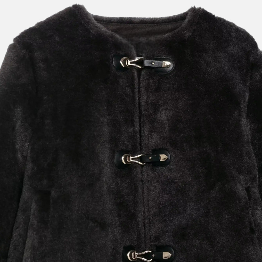 Women’s Faux Fur Toggle Button Jacket
