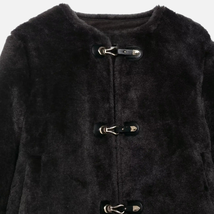 Women’s Faux Fur Toggle Button Jacket