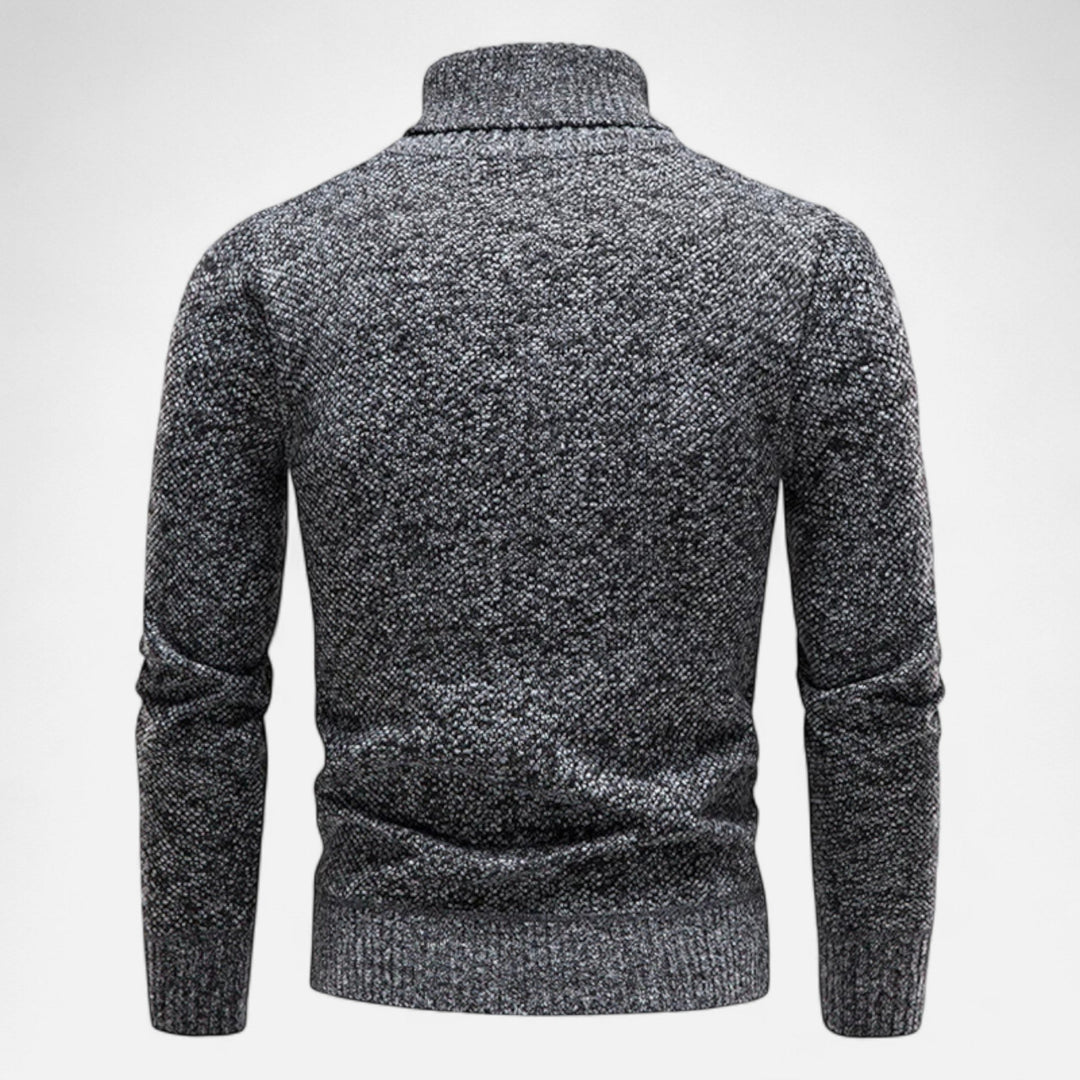 Men’s Knitted Turtleneck Sweater – Thick Winter Warmth