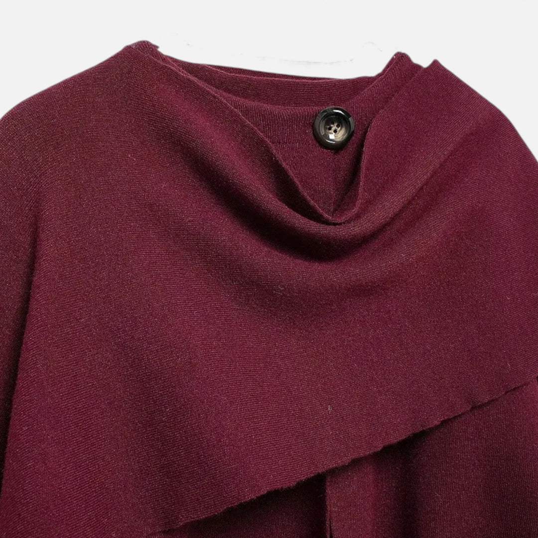 Dame Elegant Uldfølelse Poncho Cardigan