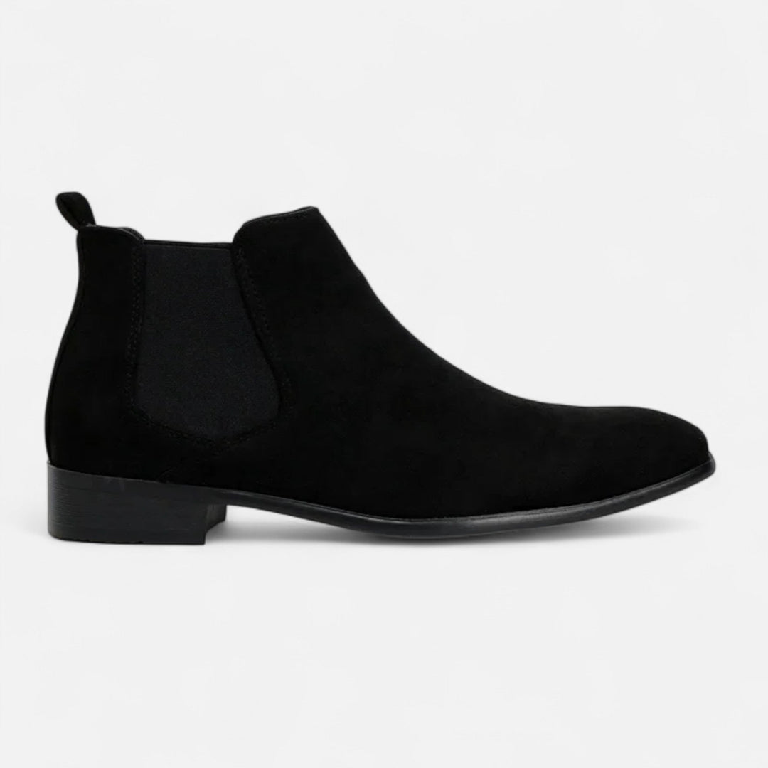 Men’s Suede Square-Toe Chelsea Boots