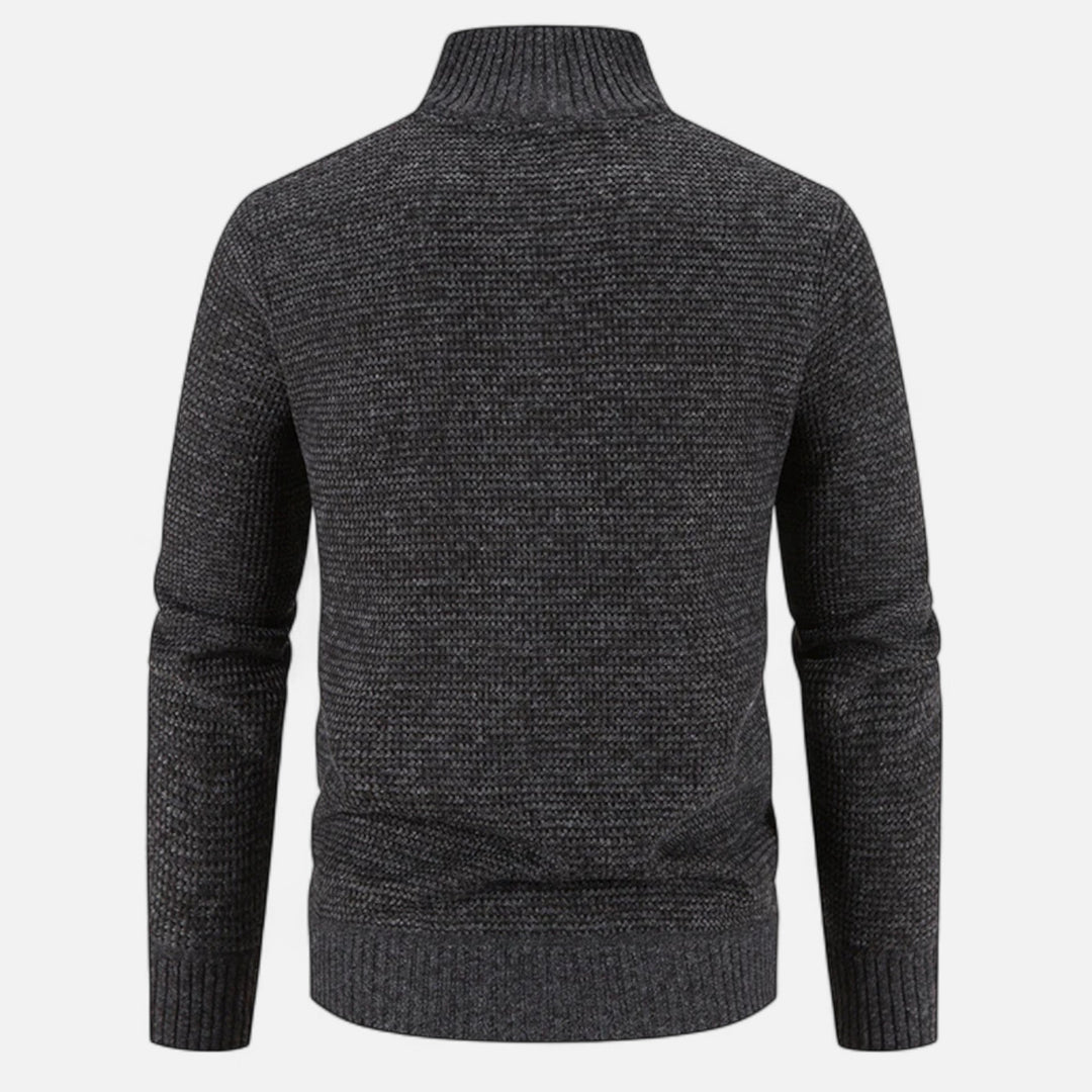 Veste pour homme en polaire à col montant et patchwork