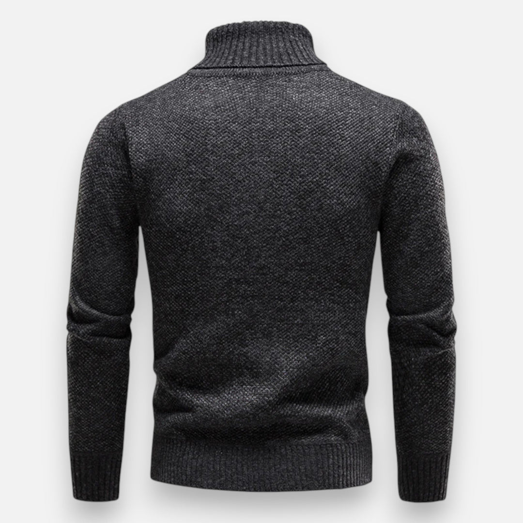 Men’s Knitted Turtleneck Sweater – Thick Winter Warmth
