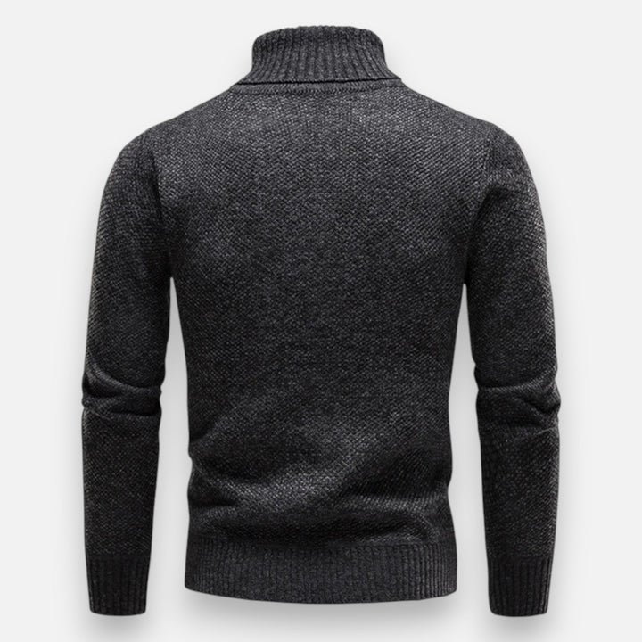 Men’s Knitted Turtleneck Sweater – Thick Winter Warmth