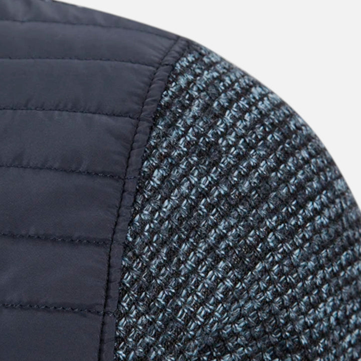 Veste pour homme en polaire à col montant et patchwork