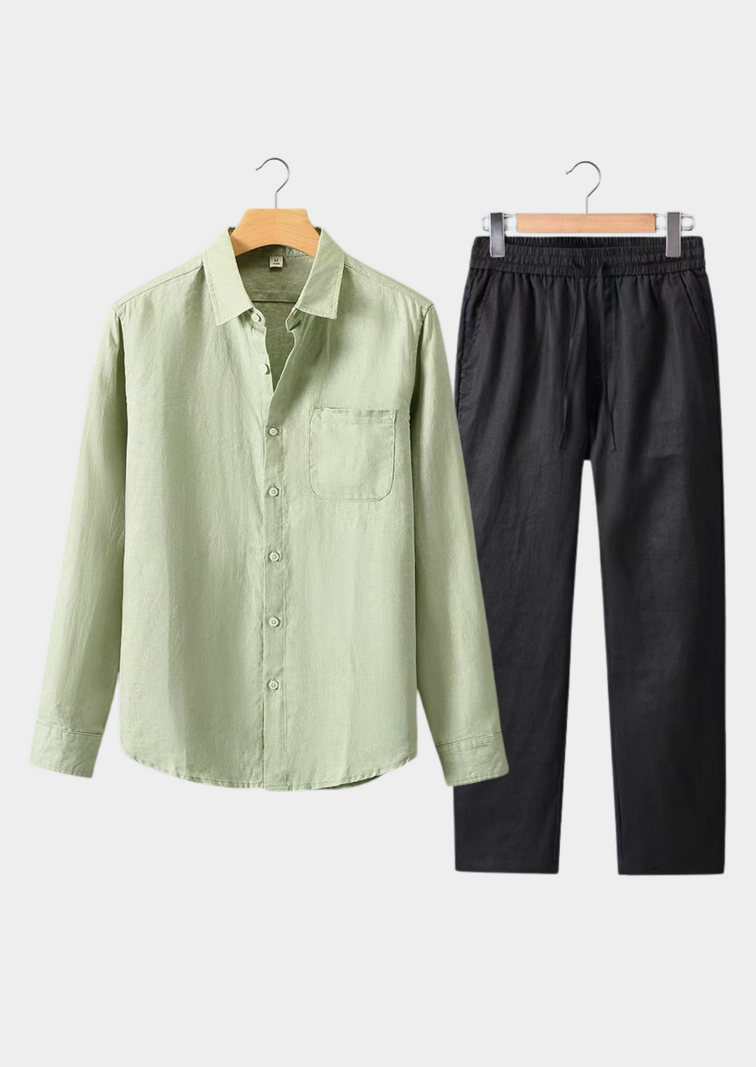 Long Sleeve Summer Set – Mint Green Black