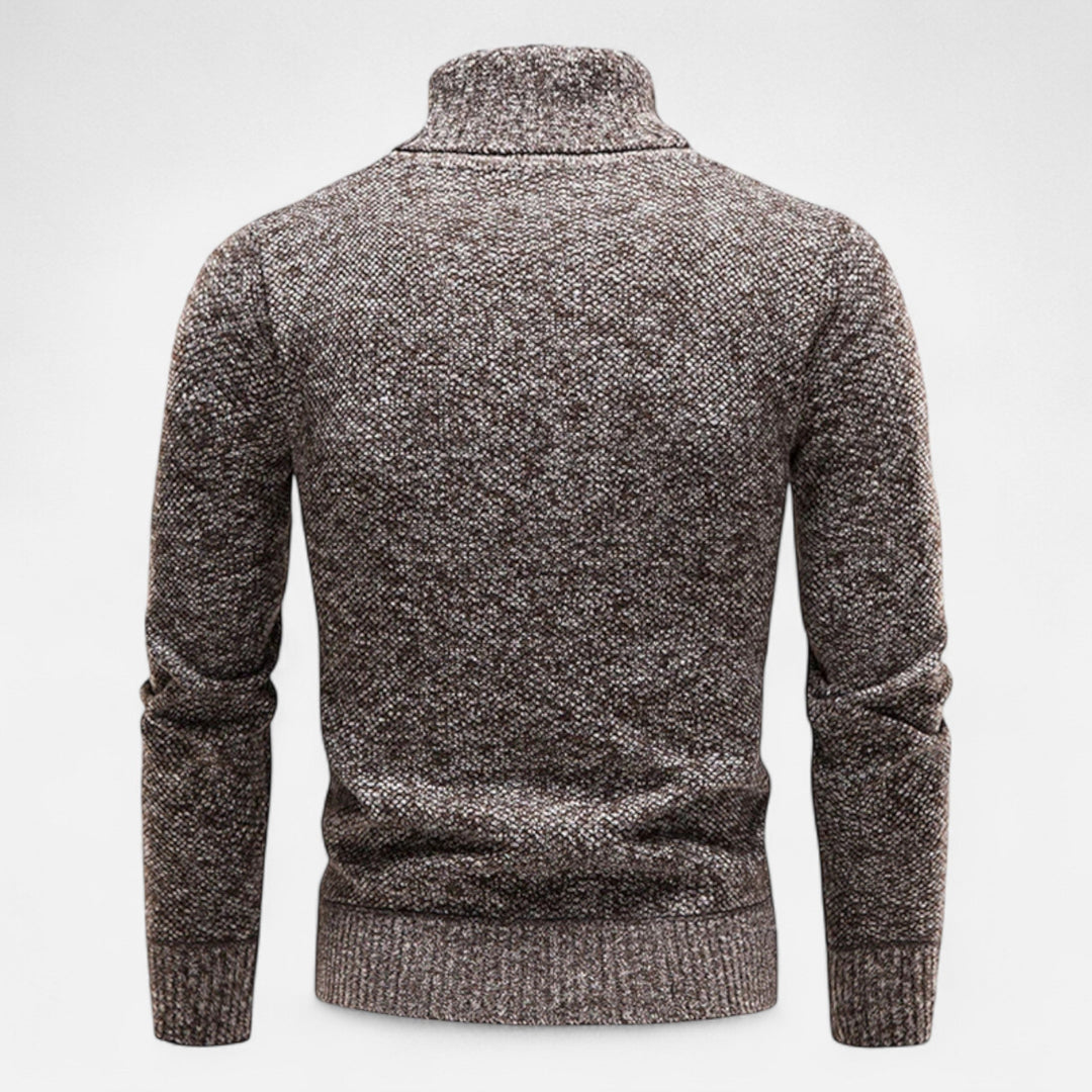 Men’s Knitted Turtleneck Sweater – Thick Winter Warmth