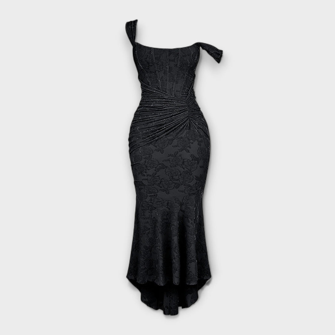Abito lungo con corsetto elegante e raffinato