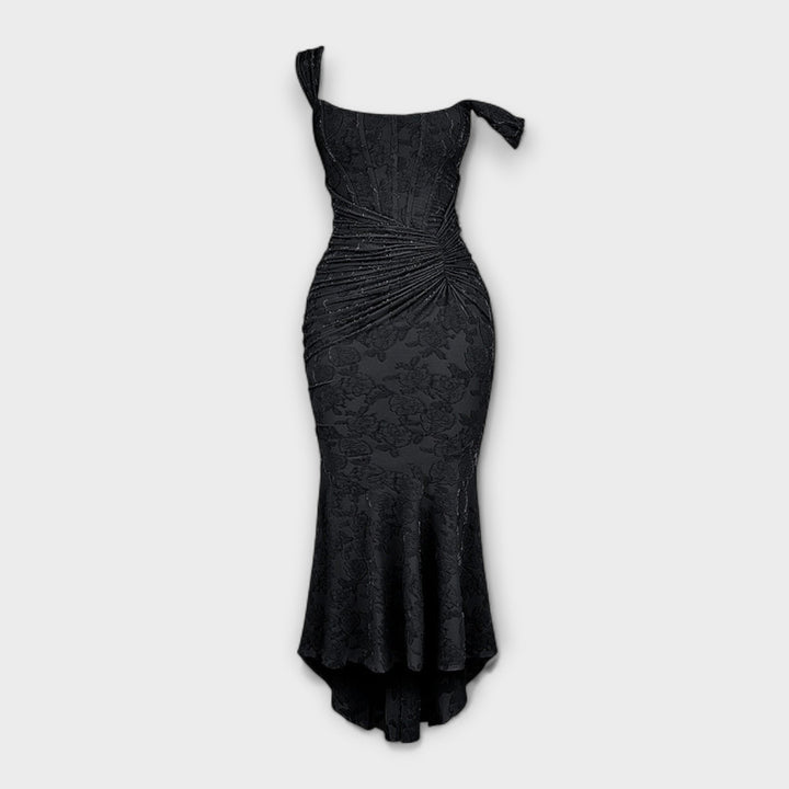 Abito lungo con corsetto elegante e raffinato