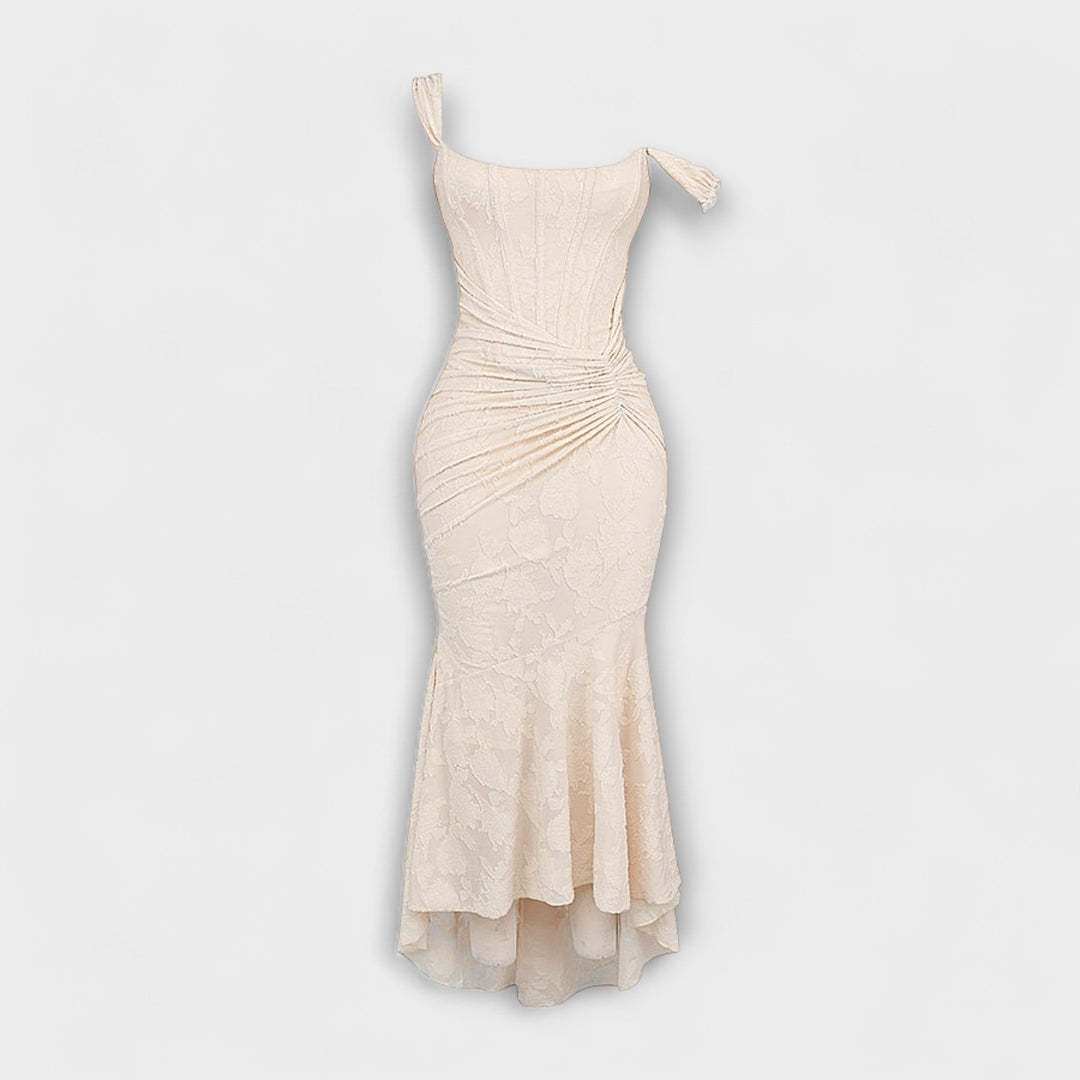 Abito lungo con corsetto elegante e raffinato