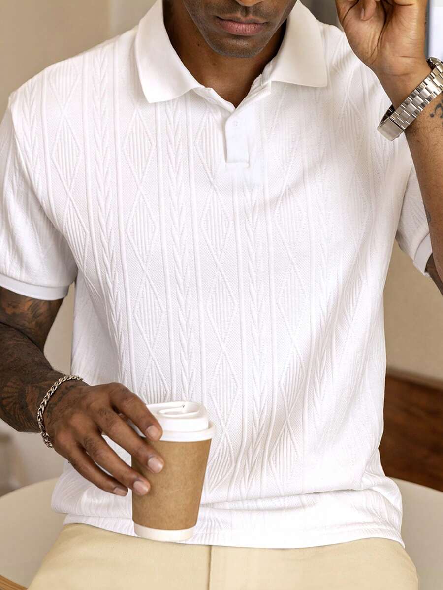 Casual Summer Polo with Buttons – Men