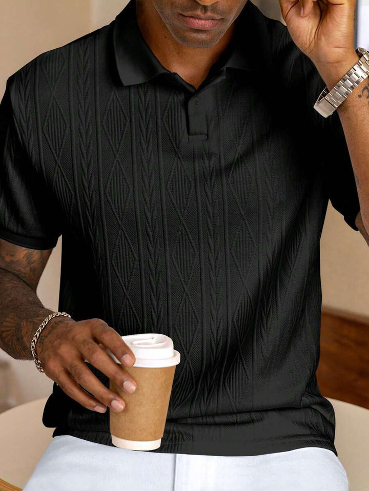 Casual Summer Polo with Buttons – Men