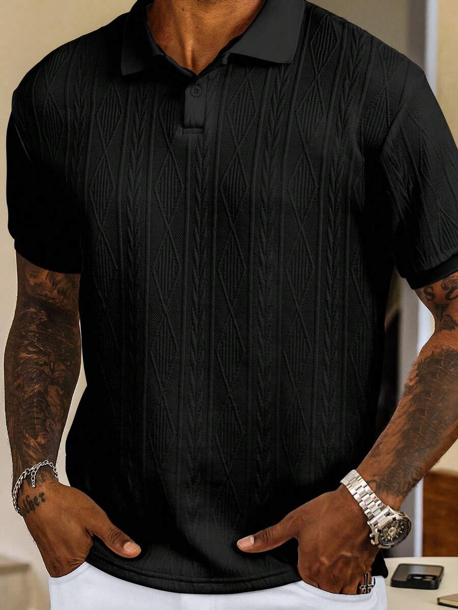 Casual Summer Polo with Buttons – Men