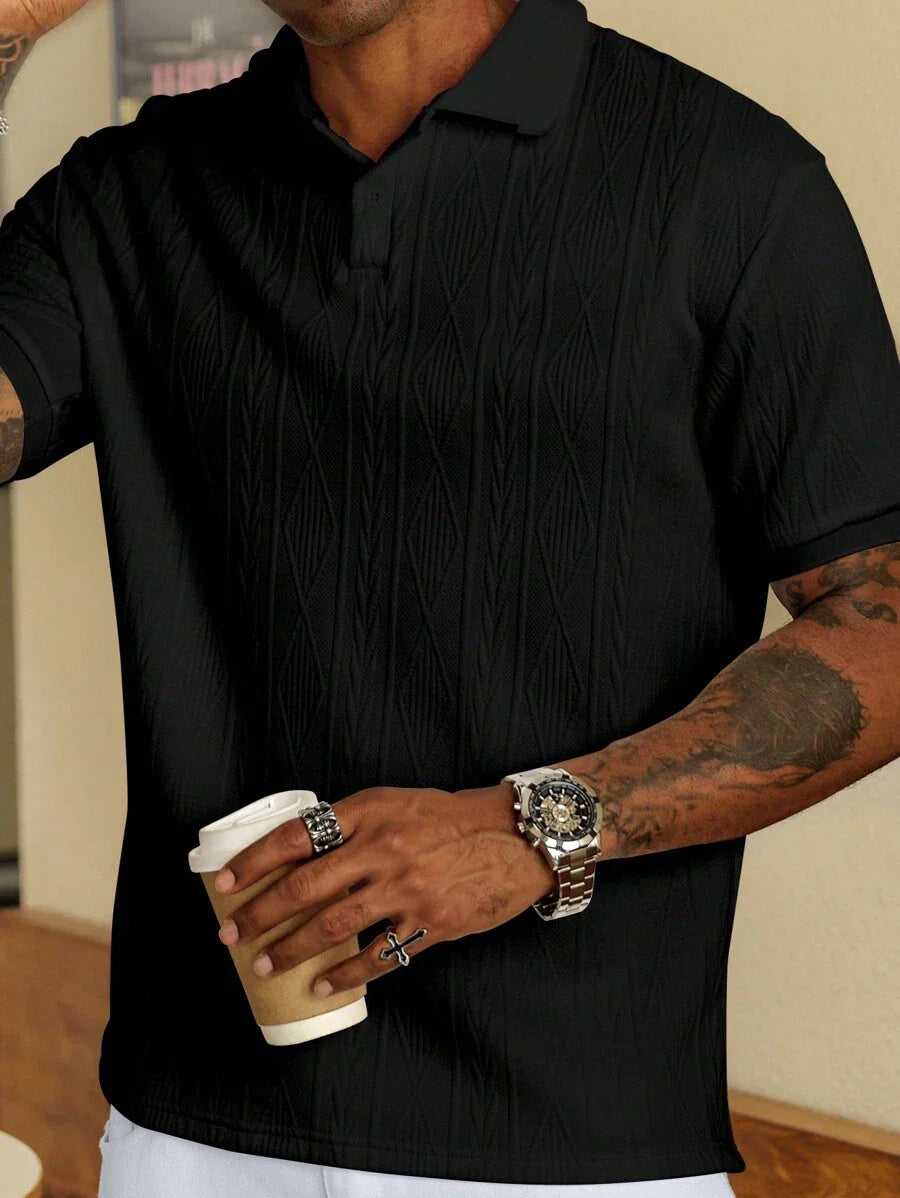 Casual Summer Polo with Buttons – Men