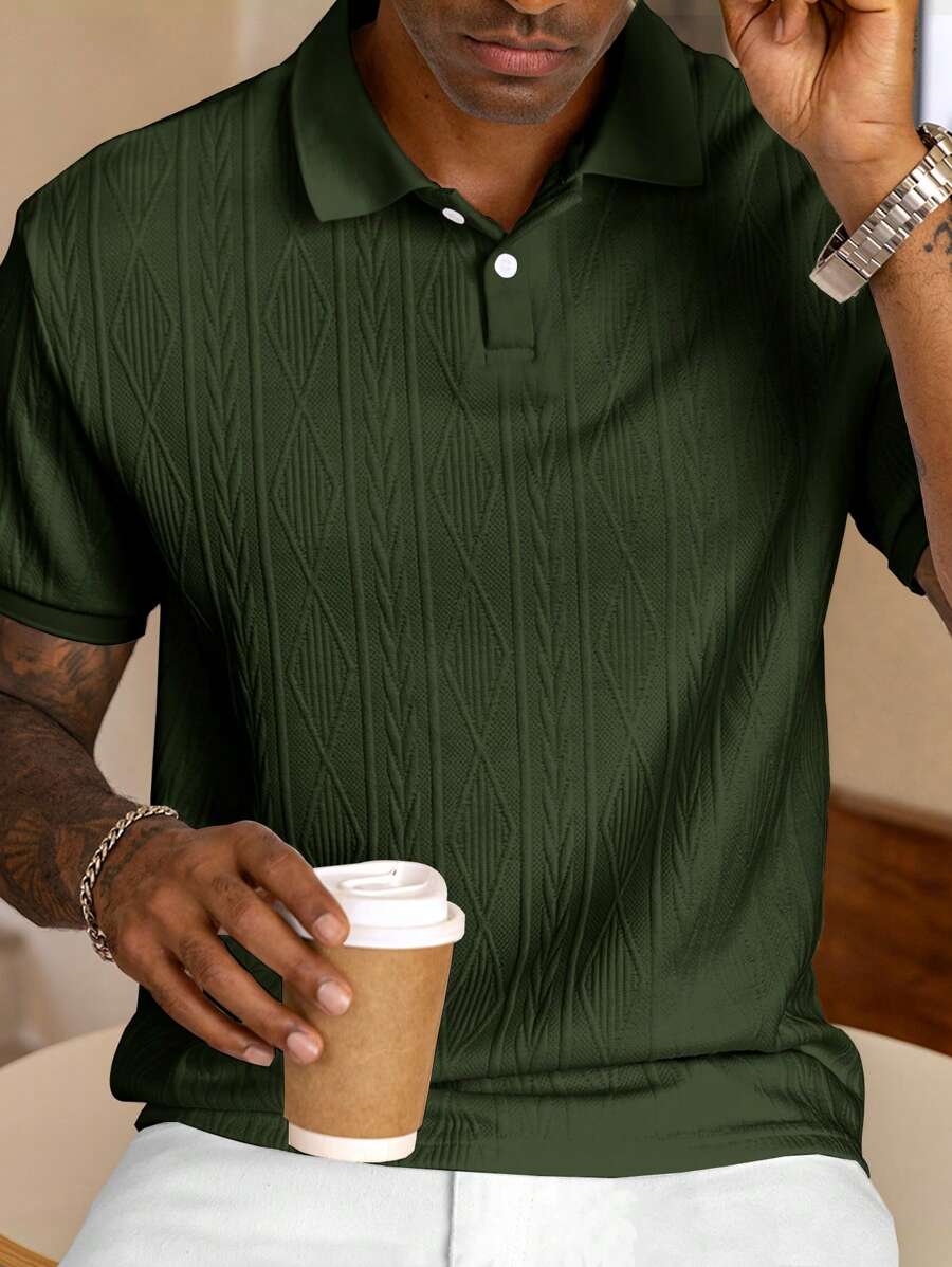Casual Summer Polo with Buttons – Men