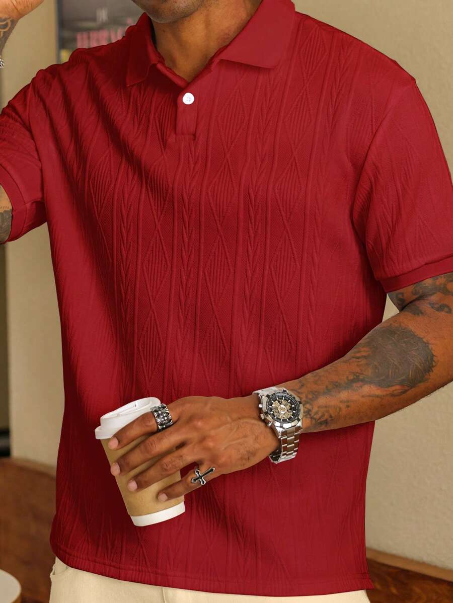 Casual Summer Polo with Buttons – Men