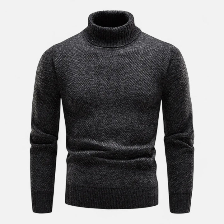 Men’s Knitted Turtleneck Sweater – Thick Winter Warmth