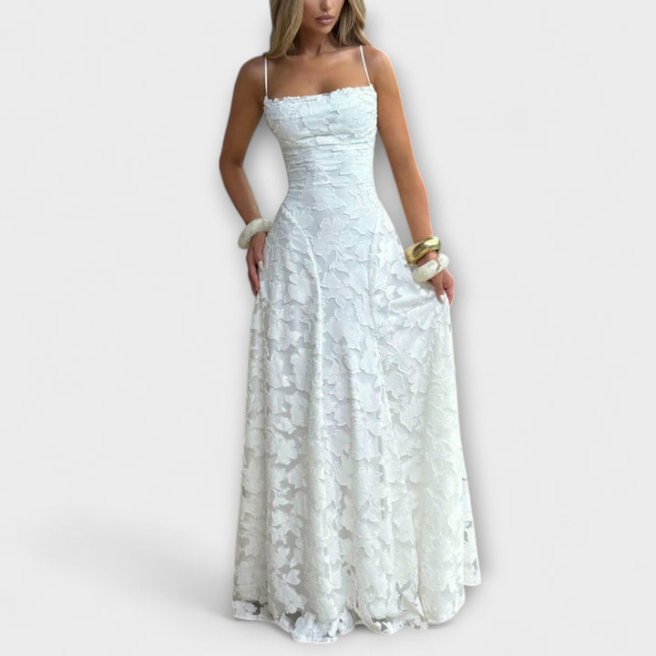 Elegant jacquard maxikjole
