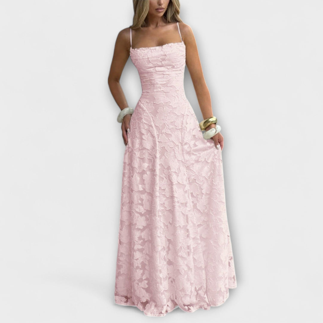 Elegant jacquard maxikjole