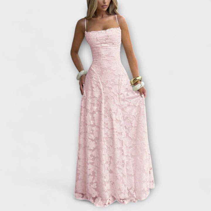 Elegant jacquard maxikjole