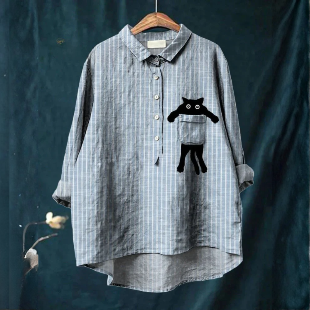 Milo | Camicia con Tasca e Gattino Carino
