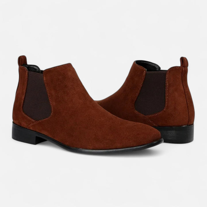 Men’s Suede Square-Toe Chelsea Boots
