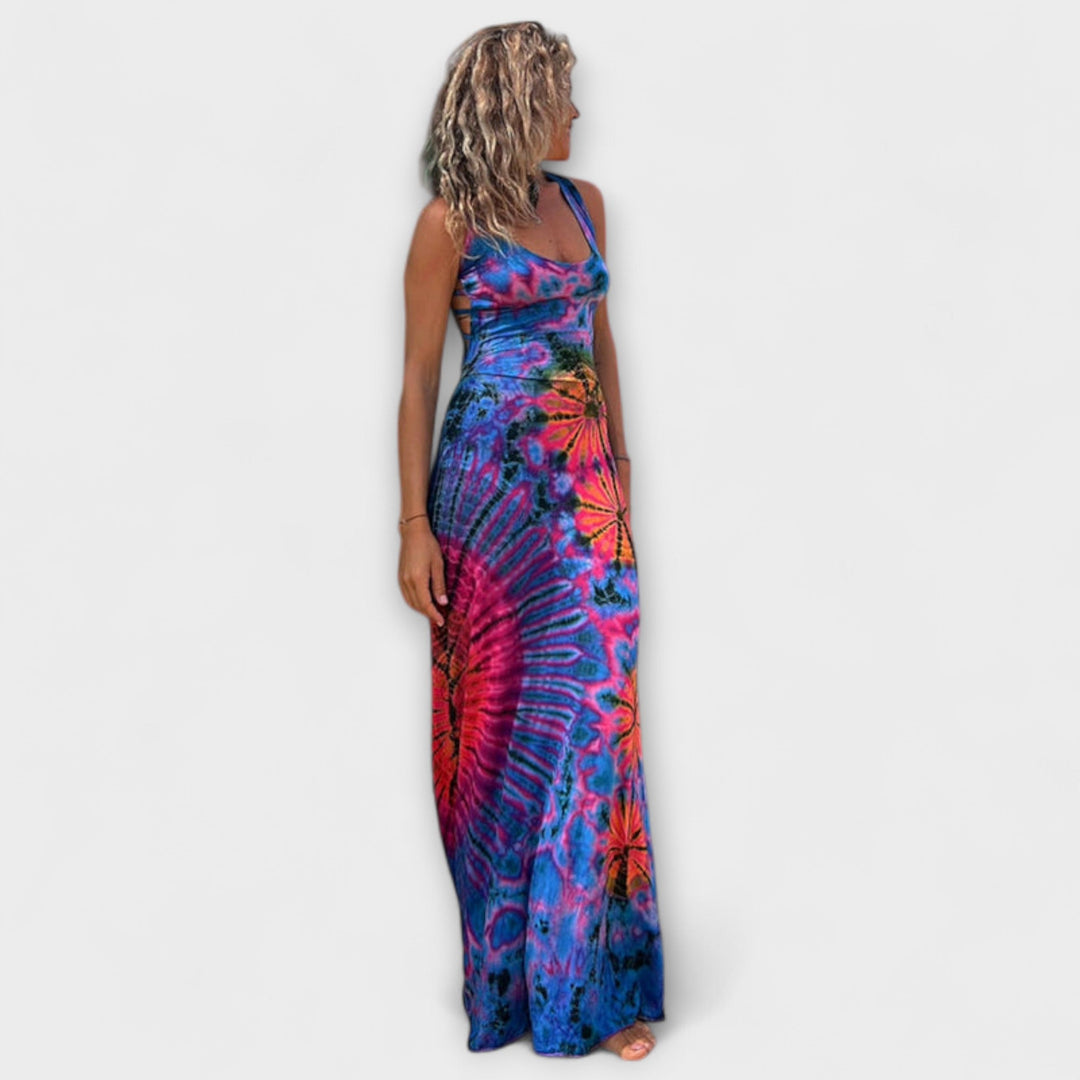 La Bamba maxi-kjole med tie-dye print