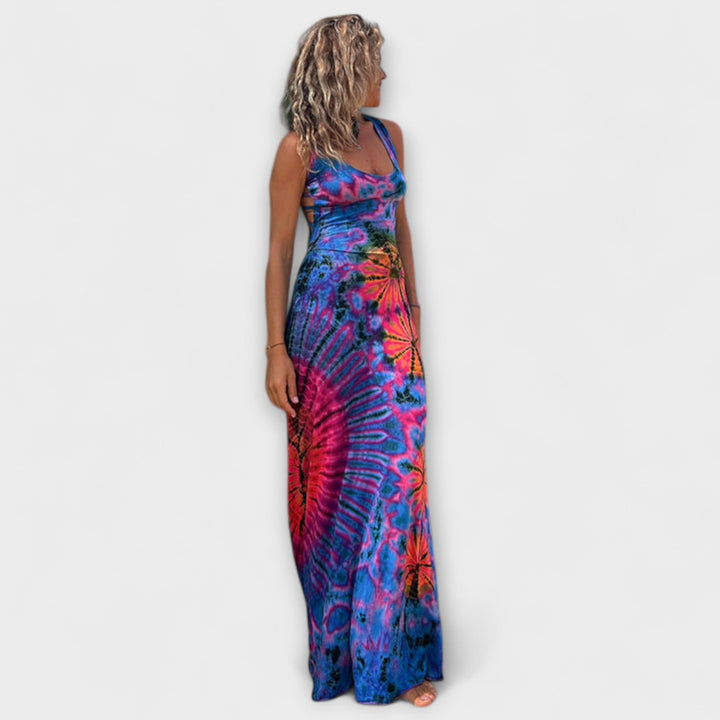 La Bamba maxi-kjole med tie-dye print