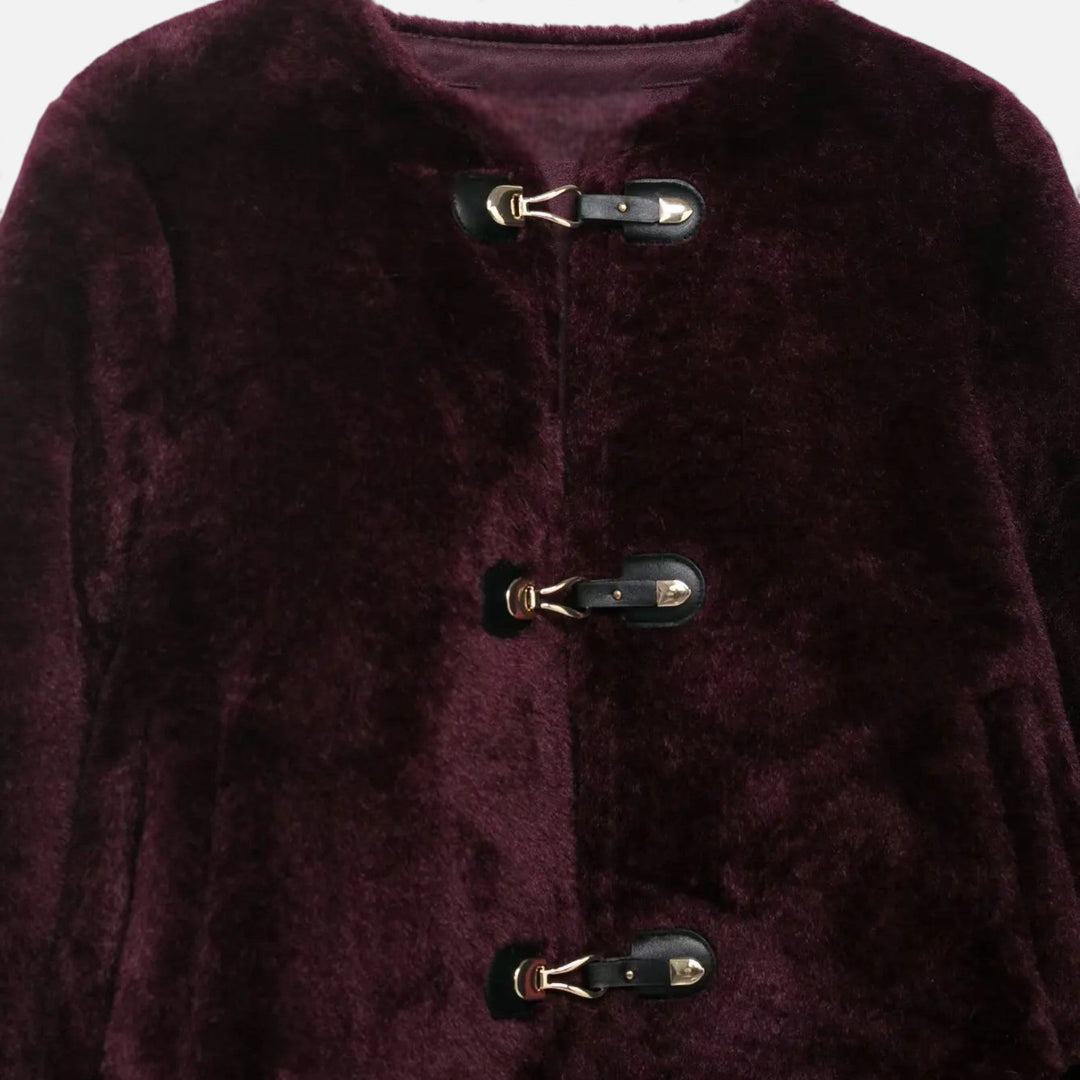 Women’s Faux Fur Toggle Button Jacket