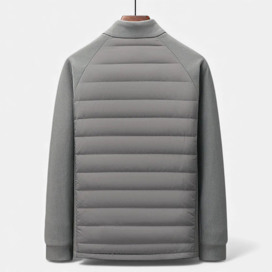 Men’s Quilted Down Jacket with Stand-Up Collar