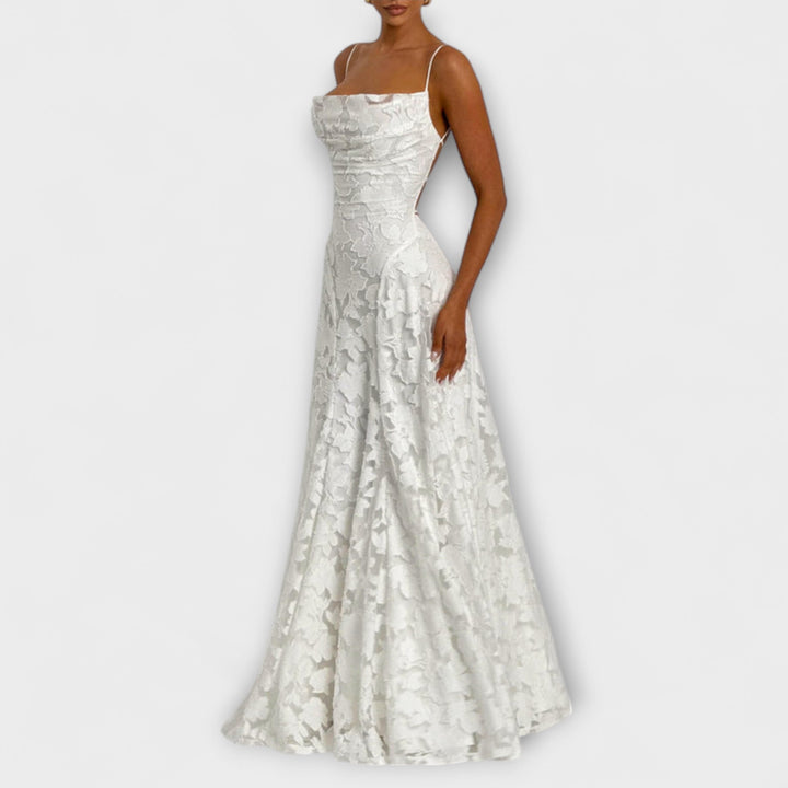Elegant jacquard maxikjole