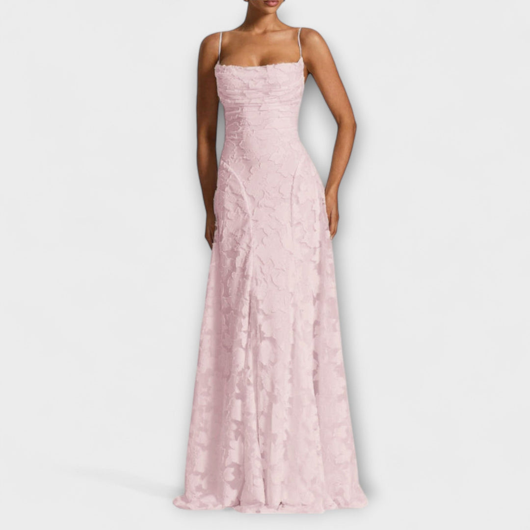 Elegant jacquard maxikjole