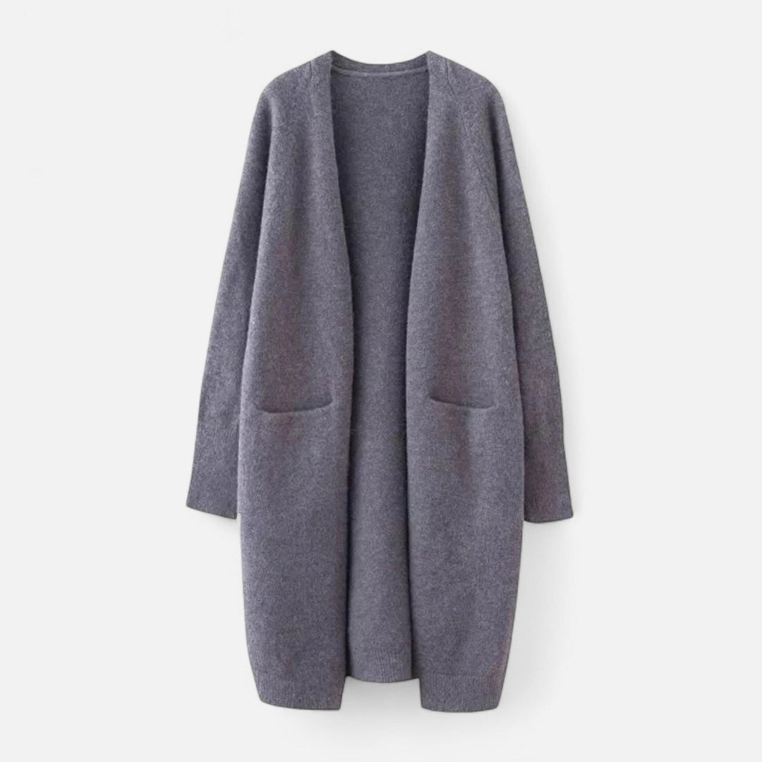 Cardigan gros tricotat pentru femei – decolteu în V, căldură de toamnă