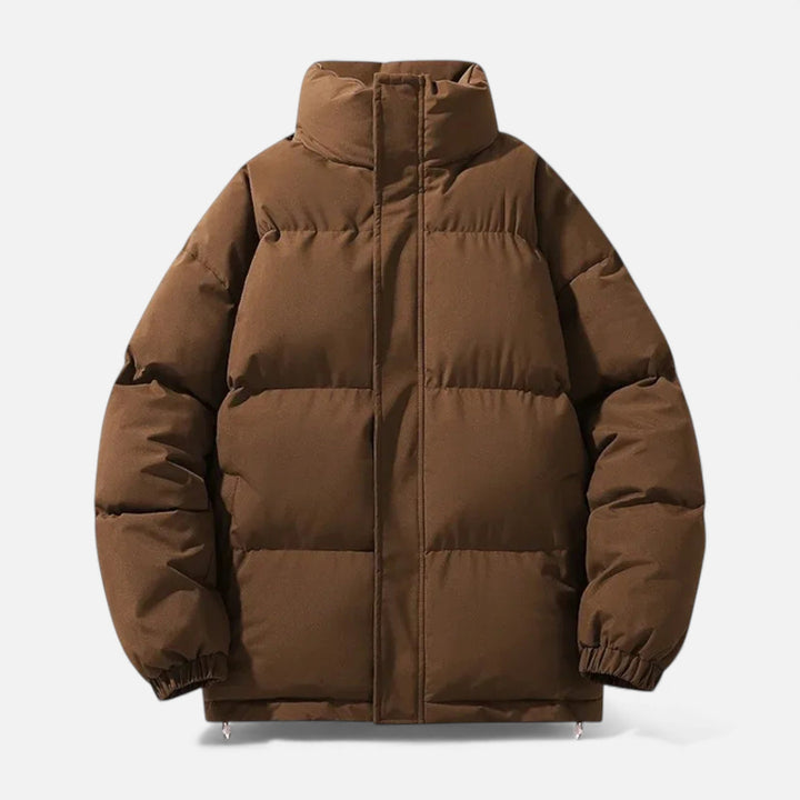 Unisex Puffer Cotton Jacket with Stand Collar