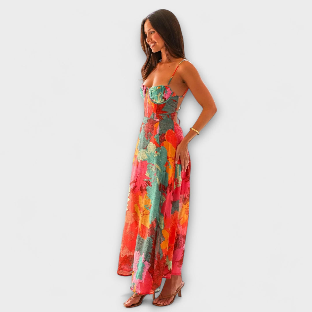 Vestido con Tirantes y Estampado Floral para Mujer - Elegante y Atractivo
