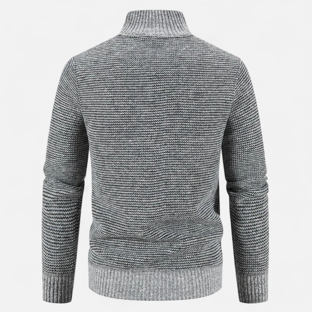 Veste pour homme en polaire à col montant et patchwork