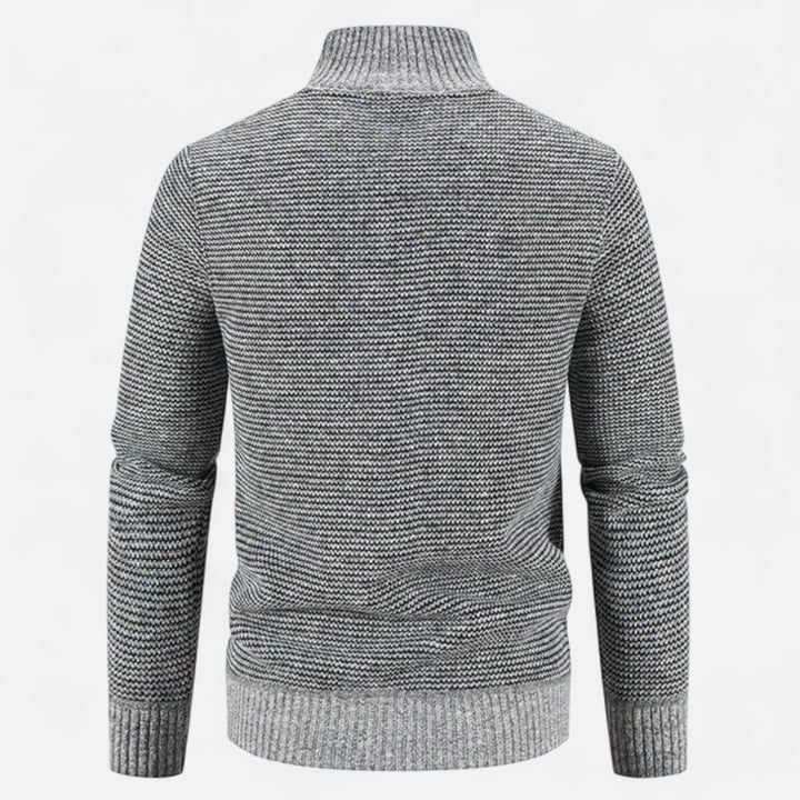 Veste pour homme en polaire à col montant et patchwork