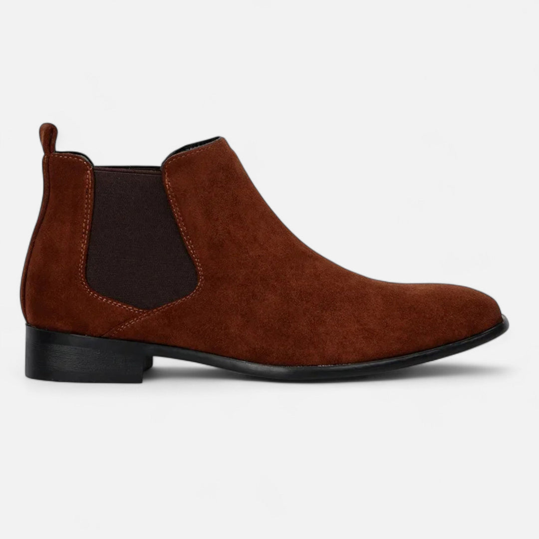 Men’s Suede Square-Toe Chelsea Boots