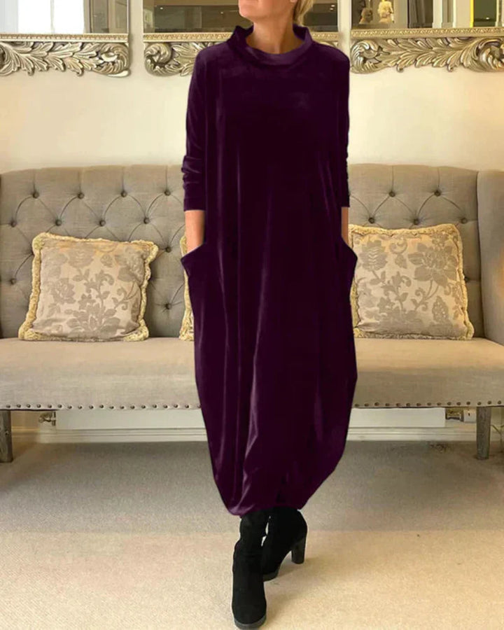 Soft Draped Winter Maxi Dress