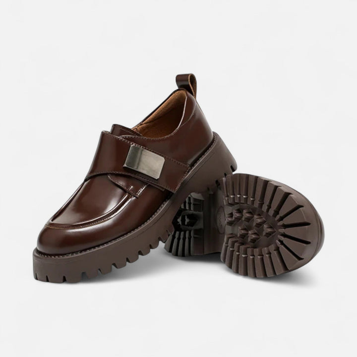 Ballerines derby en cuir pour femmes