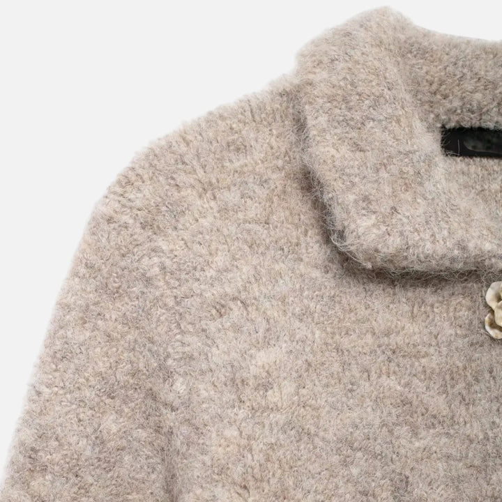 Cardigan con bottoni floreale da donna