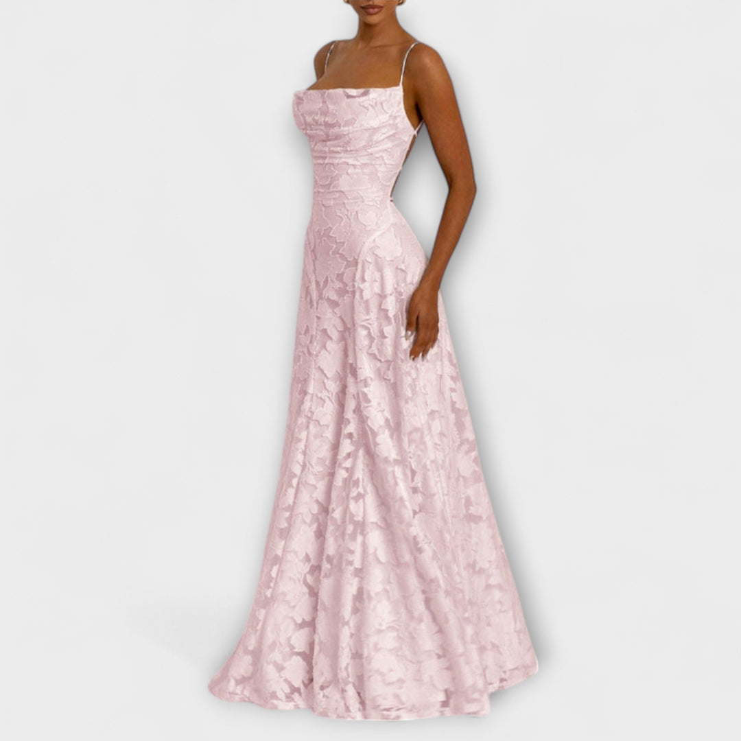 Elegant jacquard maxikjole