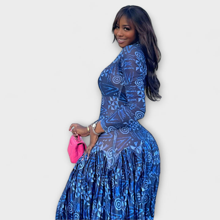 Maxi Dress with Lily Mesh Design